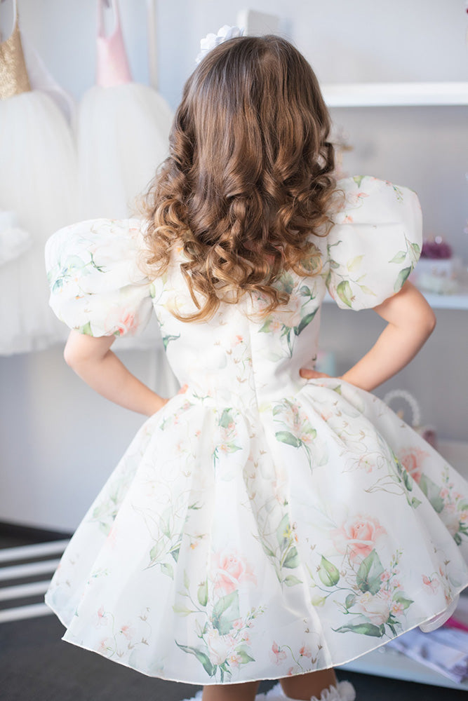 Kupla kleita meitenei zaļos toņos