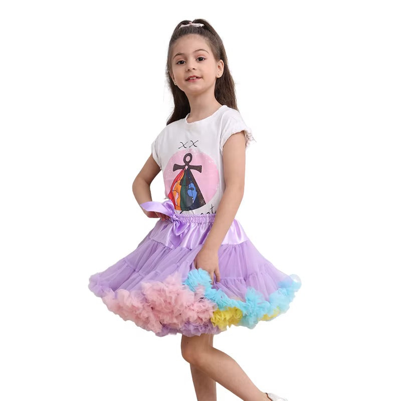 Kupli svārki meitenēm violetā krāsā
