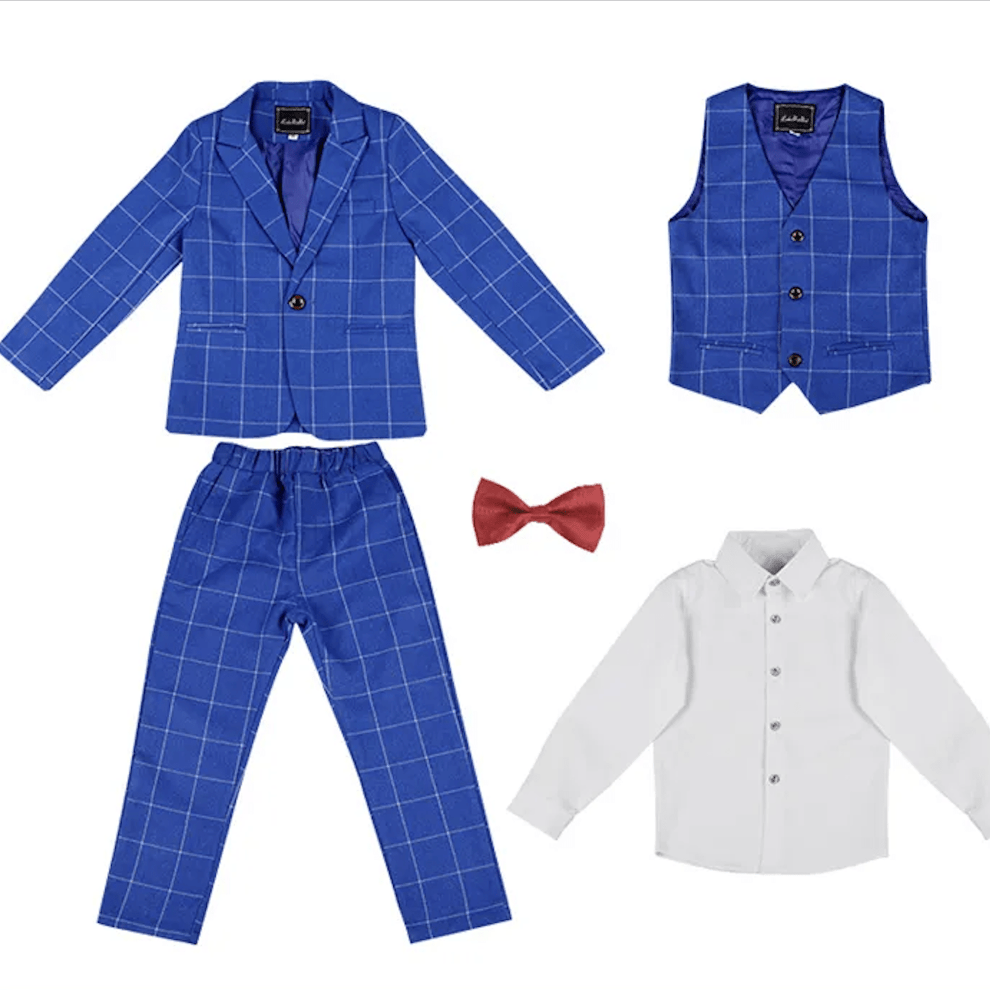 UZVALKS ZĒNAM ZILS AR RŪTIŅĀM. 4-DAĻĪGS SLIM-FIT UZVALKS - Bazilio
