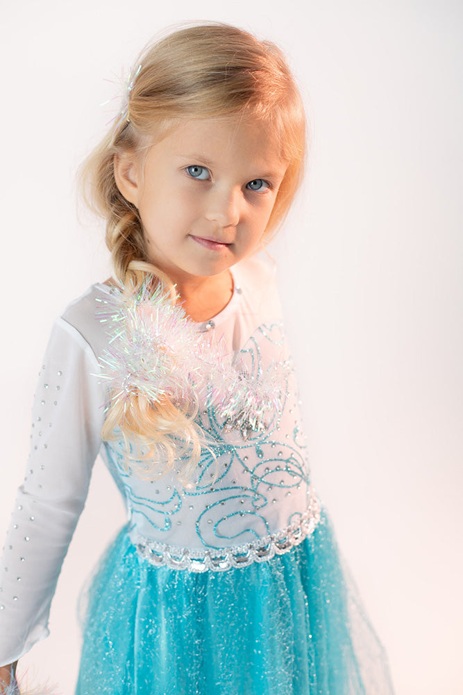 Ziemas princeses stila kleita meitenei – Frozen iedvesmota