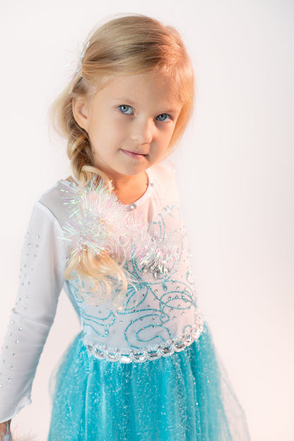 Ziemas princeses stila kleita meitenei – Frozen iedvesmota