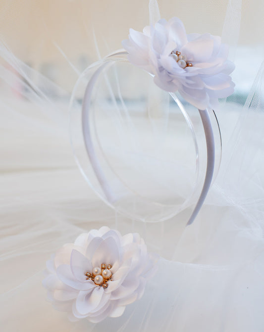 Matu aksesuāri baltā krāsā