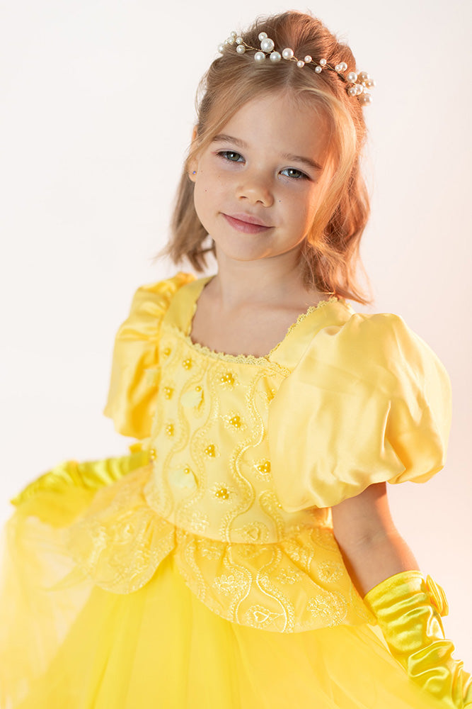 Gara princeses Bellas kleita dzeltena