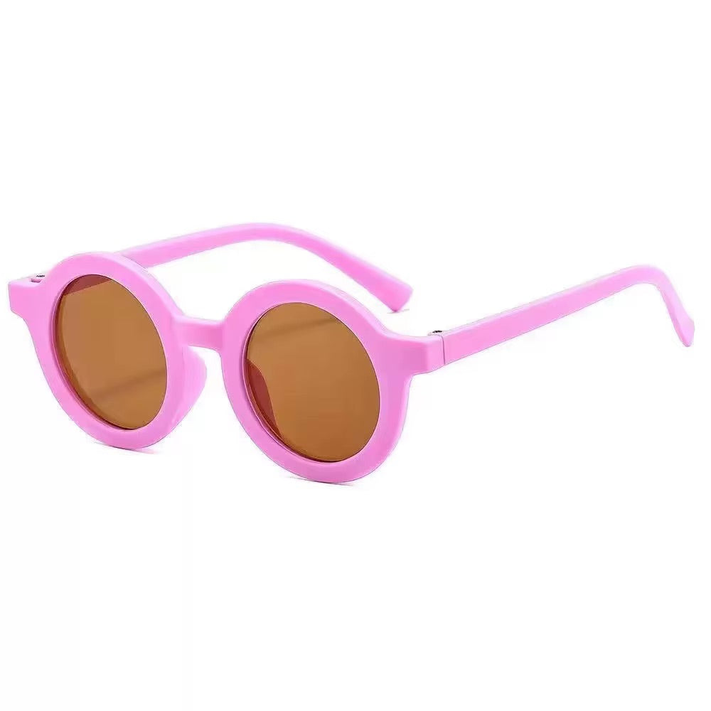 saulesbrilles bērniem apaļas violetas