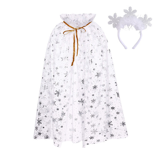 sniegpārsliņas tērps meitenei komplektā matu rota
