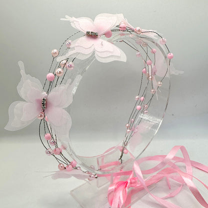 Matu vainadzins, matu rota, rozā,  perlites, taurini, elegants, meitenem, berniem, izlaidums, dzimšanas diena