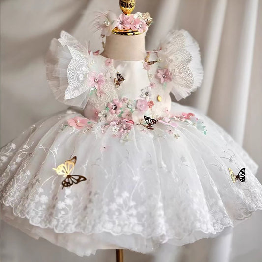 Kleita zīdaiņiem svētki balta, kleita meitenei kupla