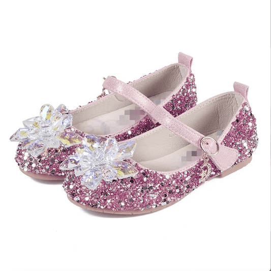Frozen Elzas kurpītes ar kristāliem rozā - Bazilio